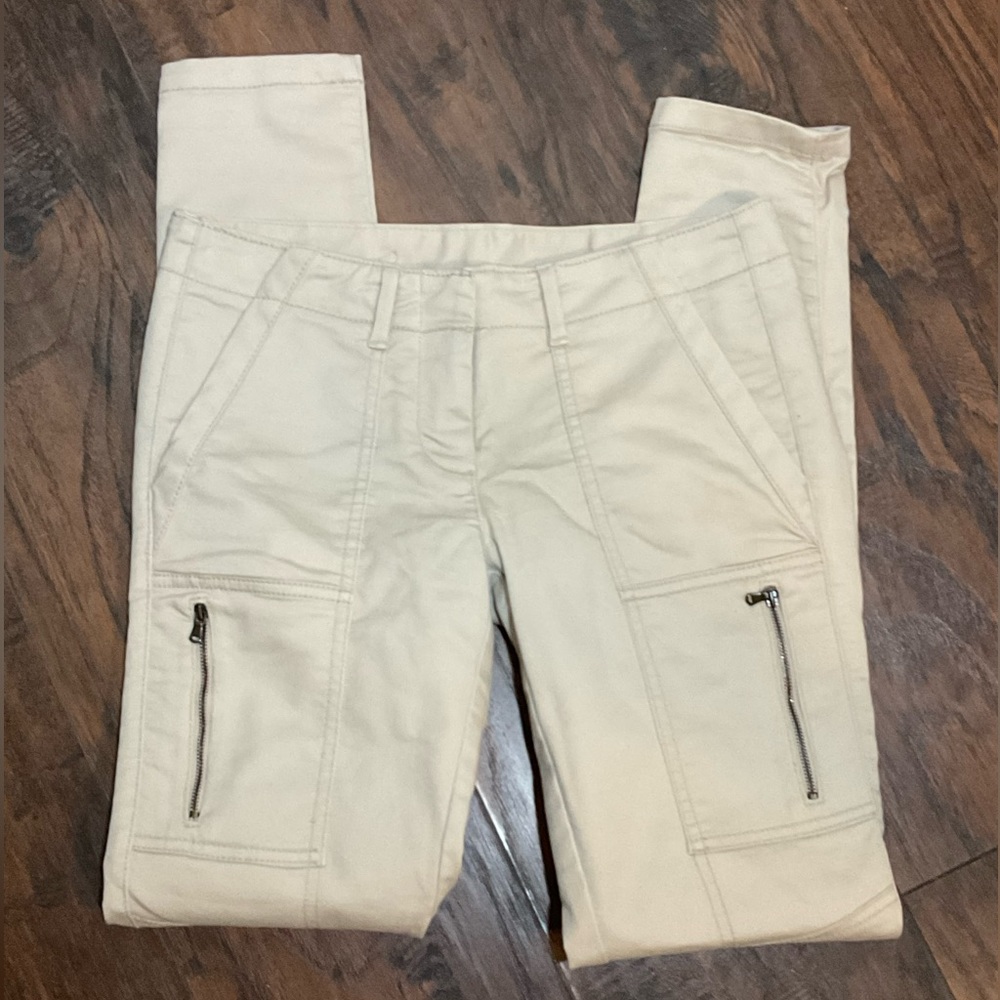 New York & Company Stretch Jean Pant, Beige, Skinny leg fit. Sz: 0.